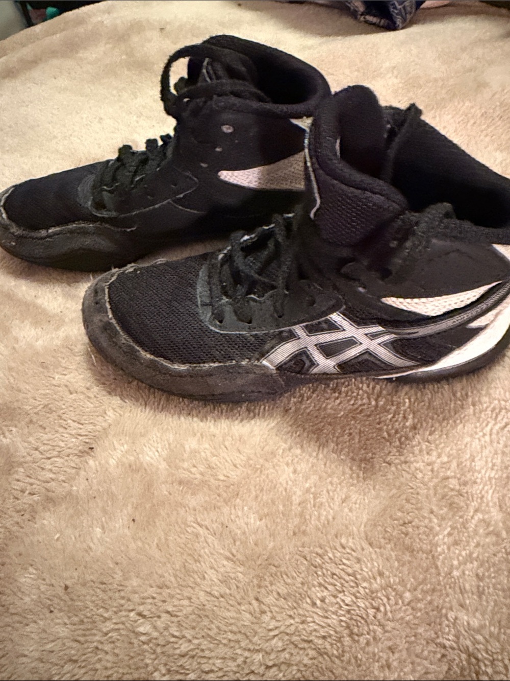 ASICS Kids Black and White High-Top Sneakers